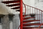 Rusty Red Spiral Staircase