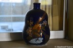 Dark Blue Vase With Golden&nbsp;Fowl